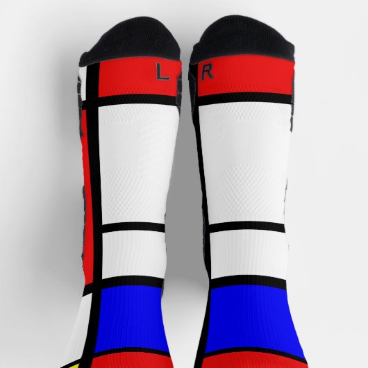 Geometrisches Design Mondrian Inspiriert Moderne K Socken (Oben)