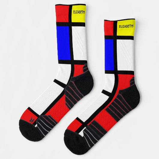 Geometrisches Design Mondrian Inspiriert Moderne K Socken (Links)