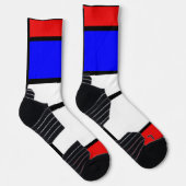 Geometrisches Design Mondrian Inspiriert Moderne K Socken (Rechts)