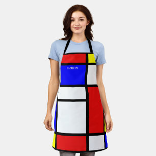 Geometrisches Design Mondrian  Moderne Kunst Schürze
