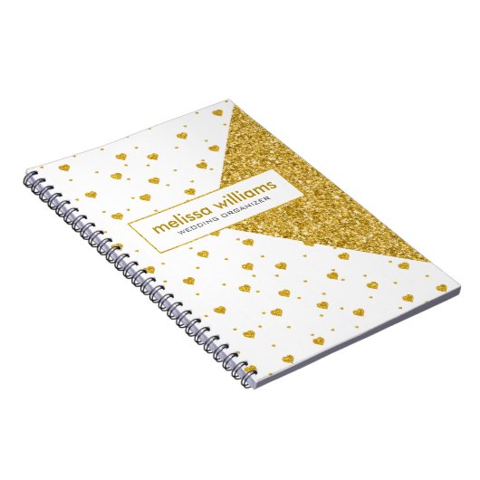 Geometrisches Design & Muster für White & Gold-Her Notizblock (Rechte Seite)