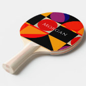 Geometrisches Design, Name, Rot-Schwarz-Orange Lil Tischtennis Schläger (Vorderseite)