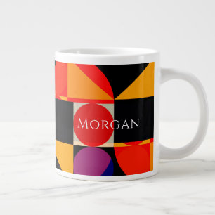 Geometrisches Design, Rot Orange Lila Schwarz, Nam Jumbo-Tasse