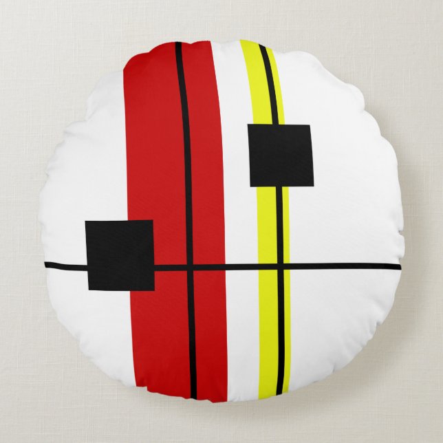 Geometrisches Design Rundes Kissen (Vorderseite)