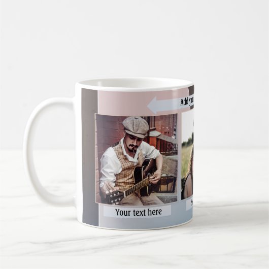 Geometrisches Design Vatertag Foto Tasse (Links)