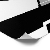 Geometrisches Design von Schwarz-Weiß "Sitting Man Poster (Ecke)