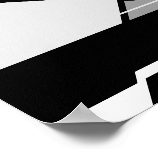 Geometrisches Design von Schwarz-Weiß "Sitting Man Poster (Ecke)