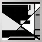 Geometrisches Design von Schwarz-Weiß "Sitting Man Poster (Vorne)