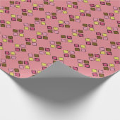 Geometrisches diagonales Quadrat-Rosa auf Geschenkpapier (Ecke)