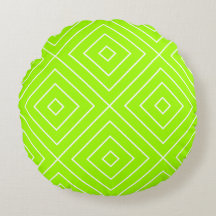 Geometrisches Diamant-Muster Lime Green Round Pill