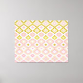 Geometrisches Diamantmuster in Rosa und Olivgrün Leinwanddruck (Vorderseite)