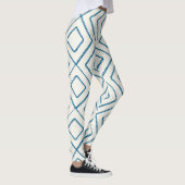 Geometrisches Diamantmuster Nautic Blue Design Leggings (Rechts)