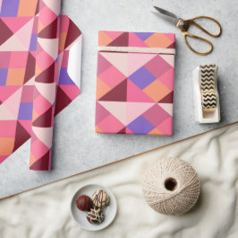 Geometrisches Diamantmuster - rosa und lila Geschenkpapier