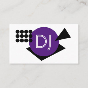 Geometrisches DJ-Logo lila Formen Visitenkarte