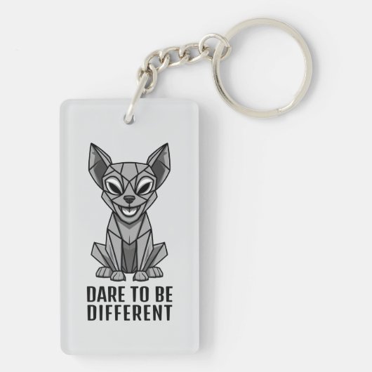 Geometrisches Dog Schlüsselanhänger (Rückseite)