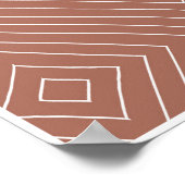 Geometrisches Doodles-Clay-Rust Poster (Ecke)