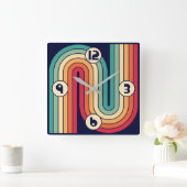 Geometrisches Doppelbogen-Design Quadratische Wanduhr (Zuhause)