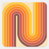 Geometrisches Doppelbogen-Design Quadratischer Aufkleber (Vorderseite)