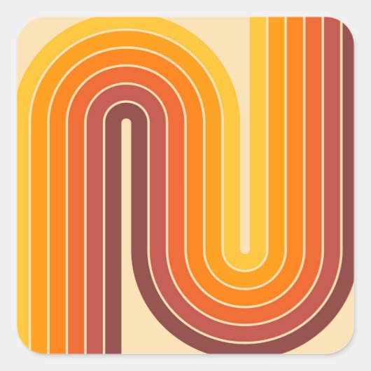 Geometrisches Doppelbogen-Design Quadratischer Aufkleber (Vorderseite)