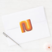 Geometrisches Doppelbogen-Design Quadratischer Aufkleber (Umschlag)