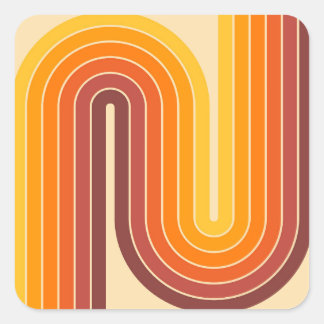 Geometrisches Doppelbogen-Design Quadratischer Aufkleber