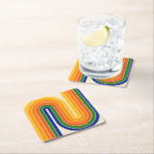 Geometrisches Doppelbogen-Design Rechteckiger Pappuntersetzer (Vor Ort)