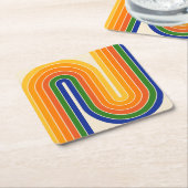 Geometrisches Doppelbogen-Design Rechteckiger Pappuntersetzer (angewinkelt)