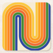 Geometrisches Doppelbogen-Design Rechteckiger Pappuntersetzer (Vorderseite)