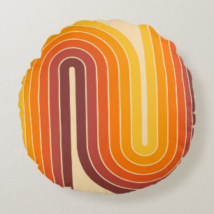 Geometrisches Doppelbogen-Design Rundes Kissen