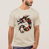 Geometrisches Dragon 2024 - Abstraktes Zodiakzeich T-Shirt (Vorderseite)