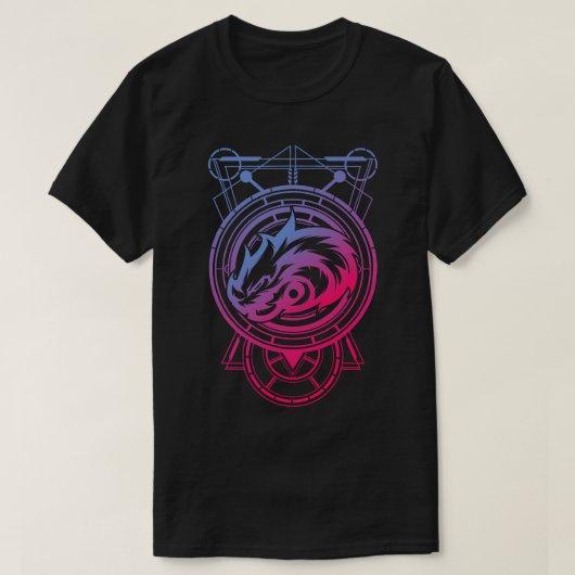 Geometrisches Dragon T-Shirt (Design vorne)