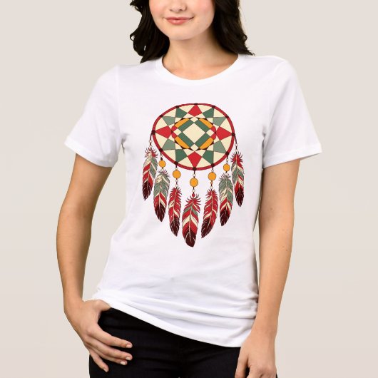 Geometrisches Dreamcatcher-Design Tri-Blend Shirt (Vorderseite)