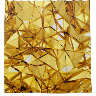 Geometrisches dreidimensionales Gold Duschvorhang