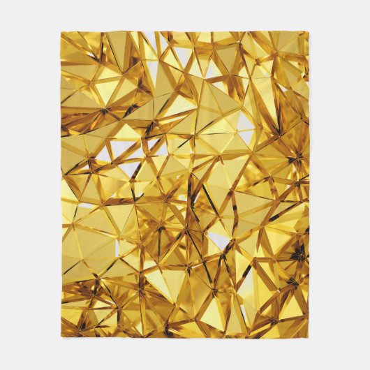 Geometrisches dreidimensionales Gold Fleecedecke (Vorderseite)