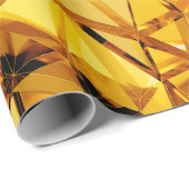 Geometrisches, dreidimensionales goldenes Metall Geschenkpapier (Rolleneckpunkt)