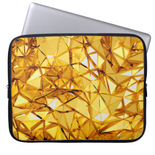 Geometrisches, dreidimensionales goldenes Metall Laptopschutzhülle
