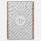 Geometrisches Dreieck-Aqua und graues Monogramm-Mu Decke (Vorderseite Vertikal)