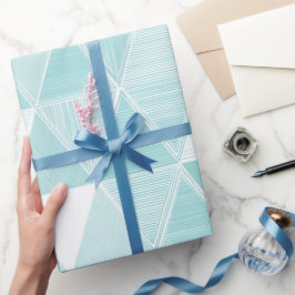 Geometrisches Dreieck Cyan Mint Abstract Muster Geschenkpapier