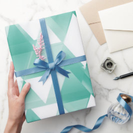 Geometrisches Dreieck Cyan Minze Abstrakte Muster Geschenkpapier