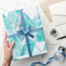 Geometrisches Dreieck Cyan Minze Abstrakte Muster