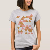 Geometrisches Dreieck-Design in Weiß und Safran T-Shirt (Vorderseite)