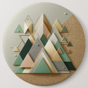 Geometrisches Dreieck Glitter Abstract Polygonal Button
