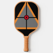 Geometrisches Dreieck Linien Formen Schwarzes Gold Pickleball Schläger (Rückseite)