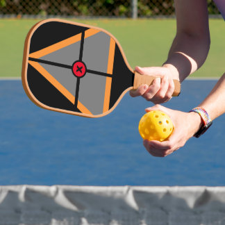 Geometrisches Dreieck Linien Formen Schwarzes Gold Pickleball Schläger