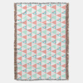 Geometrisches Dreieck-Minzen-Grün-korallenrotes Decke (Vorderseite Vertikal)