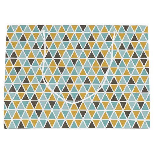 Geometrisches Dreieck-Muster Große Geschenktüte (Vorderseite)