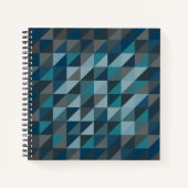Geometrisches Dreieck Muster in Blau und Grau Notizblock (Vorderseite)