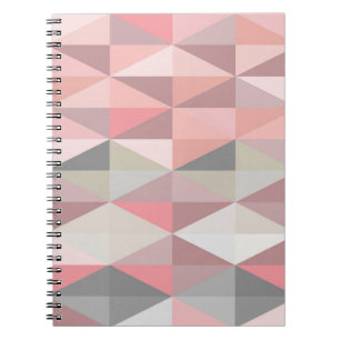 Geometrisches Dreieck-Muster in Rosa Notizblock