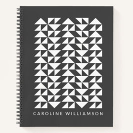 Geometrisches Dreieck Muster in Schwarz Notizblock