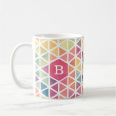 Geometrisches Dreieck-Muster Monogram-Aquarell Kaffeetasse (Links)
